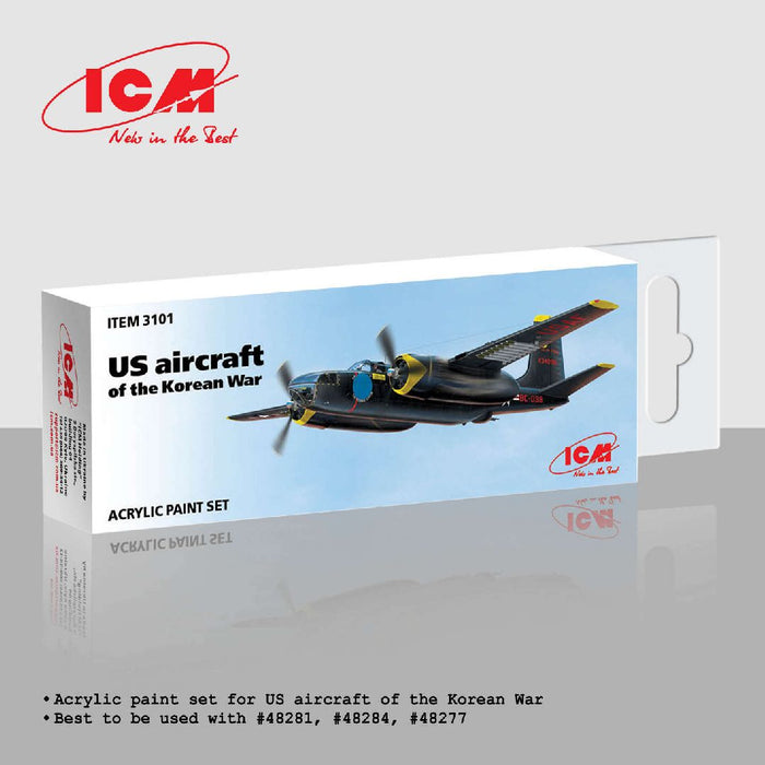 ICM3101 ICM Acrylic Paint Set For US Aircraft Of The Korean War