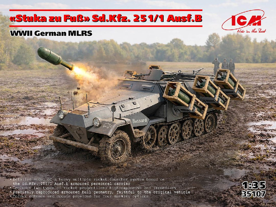 ICM35107 ICM 1/35 "Stuka zu Fub" Sd.Kfz. 251/1 Ausf.B, WWII German MLRS