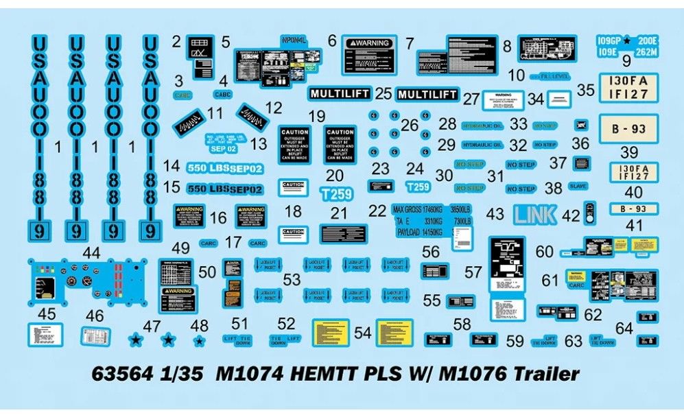 ILK63564 I Love Kit 1:35 M1074 HEMTT PLS W/ M1076 Trailer