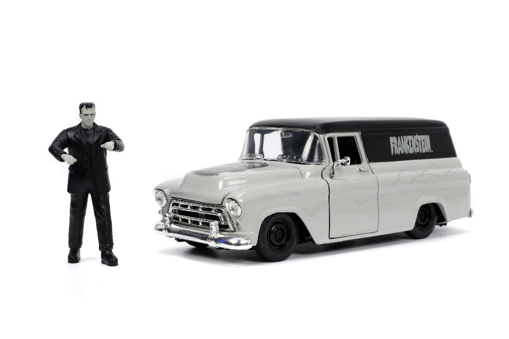 JAD32191 Jada 1/24 "Hollywood Rides" Frankenstein 1957 Chevy Sububan with Frankenstein