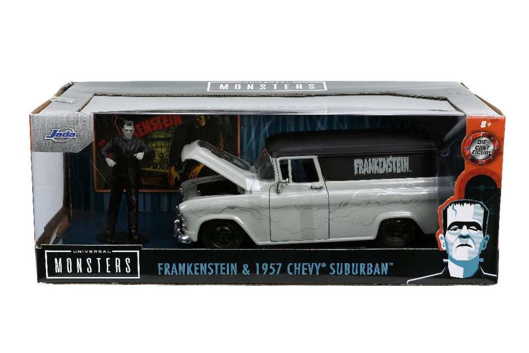 JAD32191 Jada 1/24 "Hollywood Rides" Frankenstein 1957 Chevy Sububan with Frankenstein