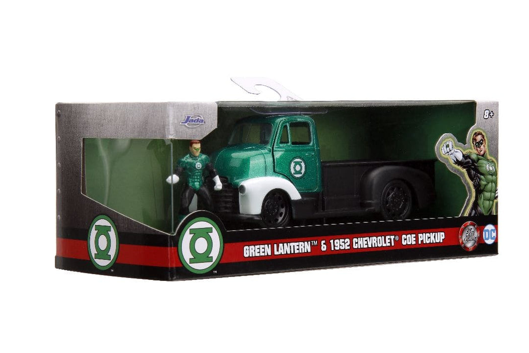JAD33093 Jada 1/32 "Hollywood Rides" DC Comics 1952 Chevy COE Pickup w/Green Lantern