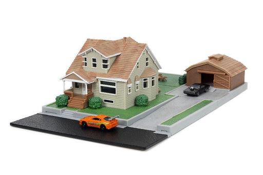 JAD33668 Jada Nano "Hollywood Rides" Diorama Dom's House Charger & Supra