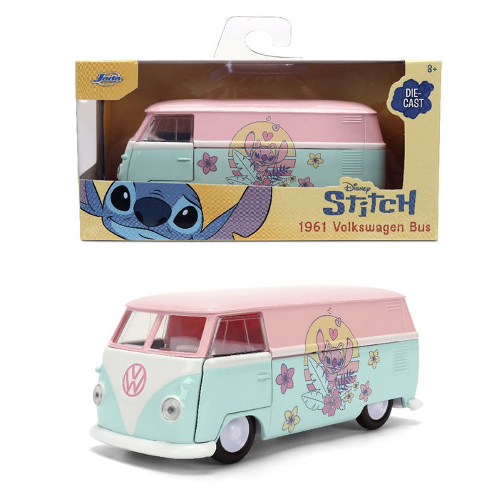 JAD36358 Jada 1/32 "Hollywood Rides" - STITCH - 1961 VW Bus (ANGEL THEME)