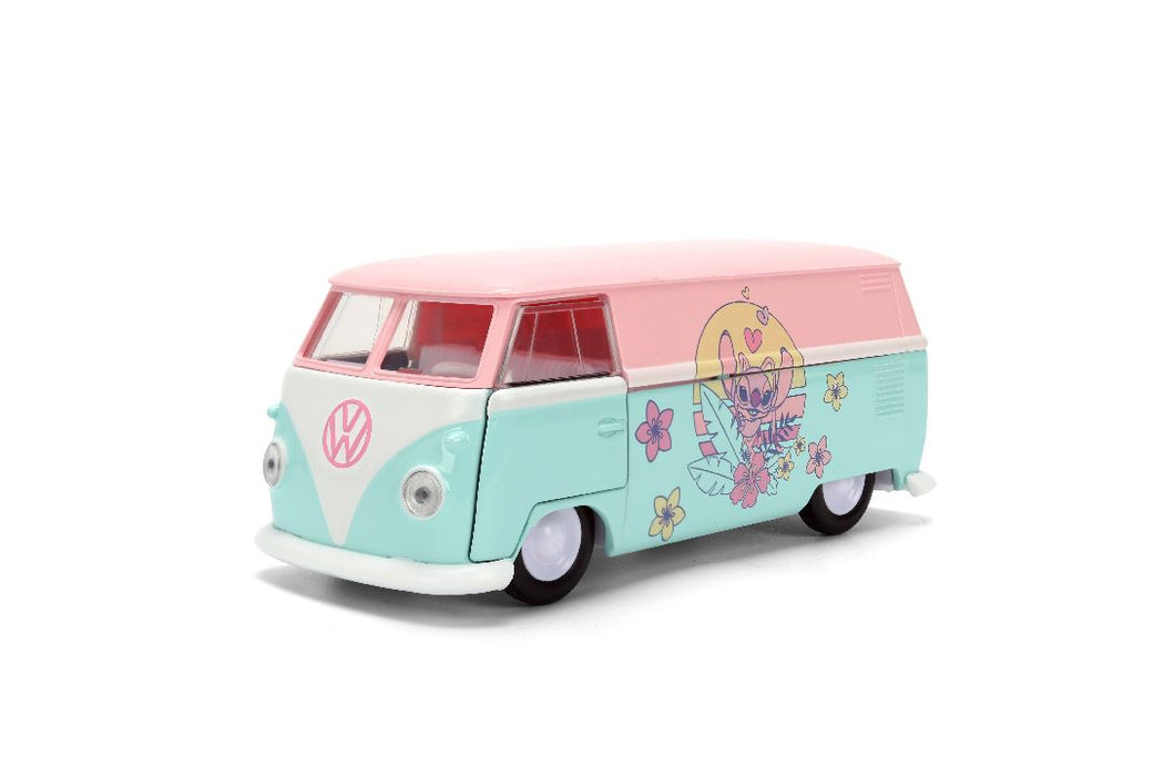 JAD36358 Jada 1/32 "Hollywood Rides" - STITCH - 1961 VW Bus (ANGEL THEME)