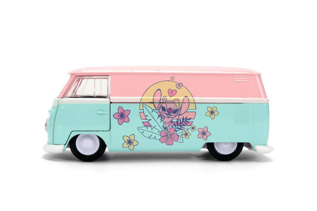 JAD36358 Jada 1/32 "Hollywood Rides" - STITCH - 1961 VW Bus (ANGEL THEME)