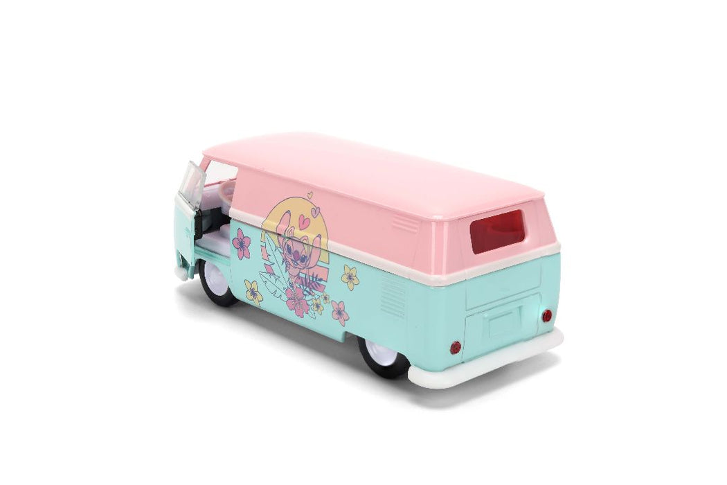 JAD36358 Jada 1/32 "Hollywood Rides" - STITCH - 1961 VW Bus (ANGEL THEME)