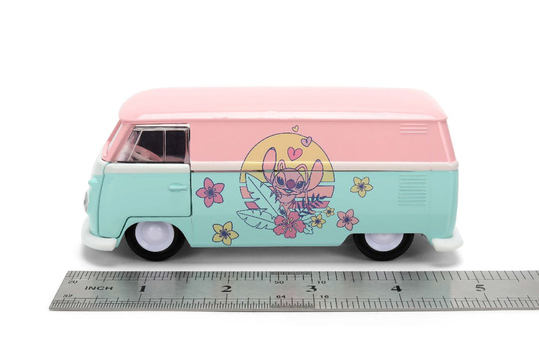 JAD36358 Jada 1/32 "Hollywood Rides" - STITCH - 1961 VW Bus (ANGEL THEME)