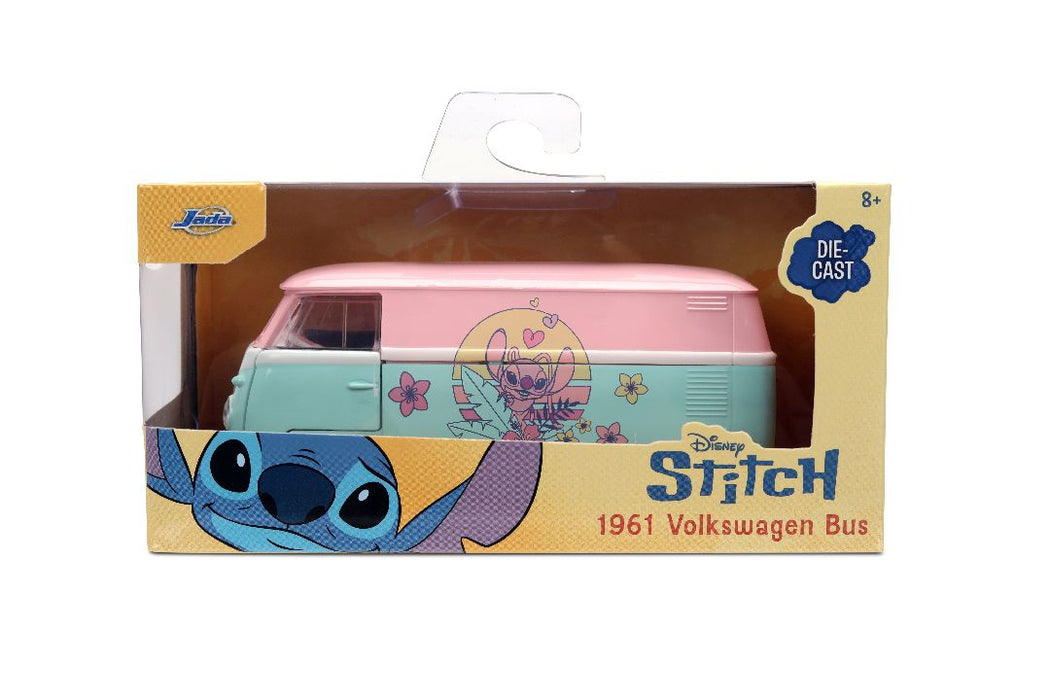 JAD36358 Jada 1/32 "Hollywood Rides" - STITCH - 1961 VW Bus (ANGEL THEME)