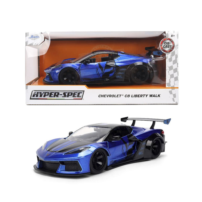 JAD36496 Jada 1/24 "Hyper-Spec" - 2023 Chevy Corvette C8 - Liberty Walk
