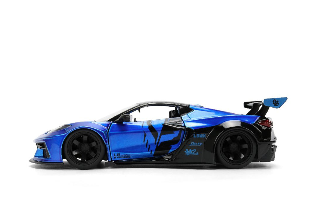 JAD36496 Jada 1/24 "Hyper-Spec" - 2023 Chevy Corvette C8 - Liberty Walk