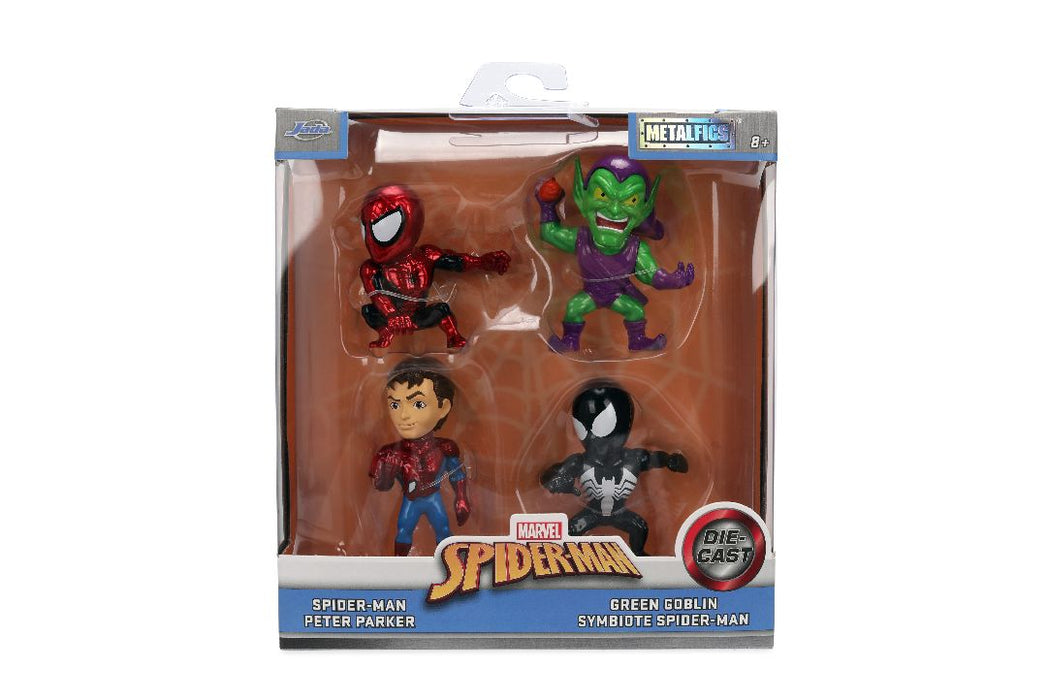 JAD37319 Jada 2.5" Metalfigs Spider Man 4-Pack