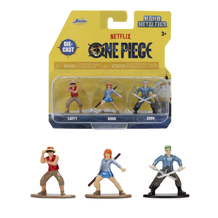 JAD37507 Jada 1.65" Nano Metalfigs - NETFLIX - ONE PIECE 3-Pack