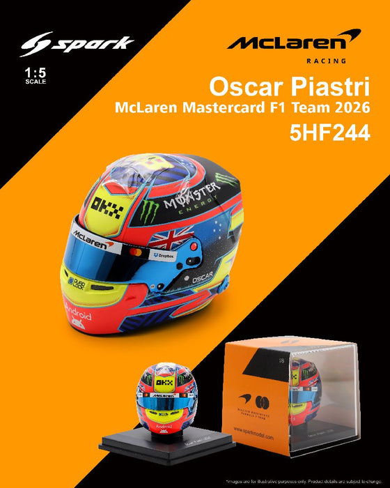 JAD5HF244JADA Jada 1/5 F1 Helmet - 2026 - McLaren MasterCard - Oscar Piastri