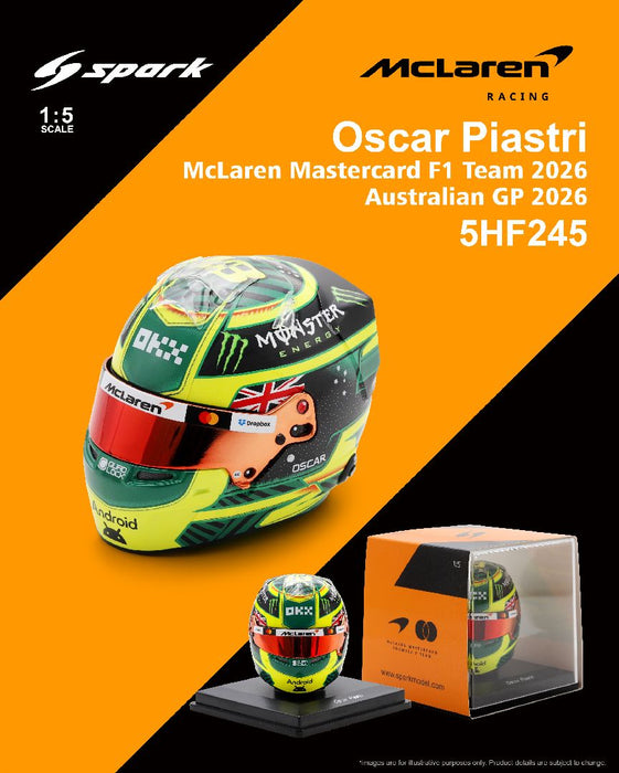 JAD5HF245JADA Jada 1/5 F1 Helmet - 2026 - McLaren MasterCard - Australian GP