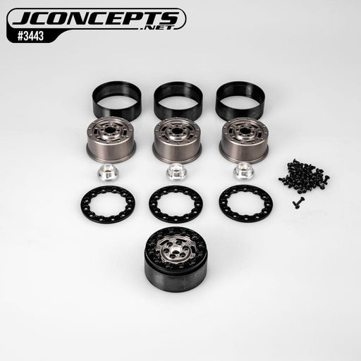 JCO3443 JConcepts Ballistic 2.0" wheel, gray w/ black beadlock (4)