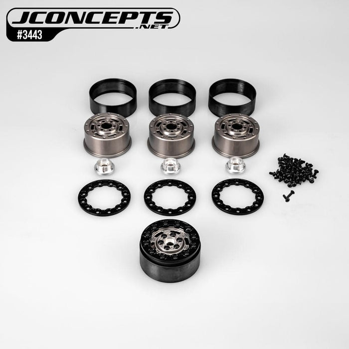 JCO3443 JConcepts Ballistic 2.0" wheel, gray w/ black beadlock (4)