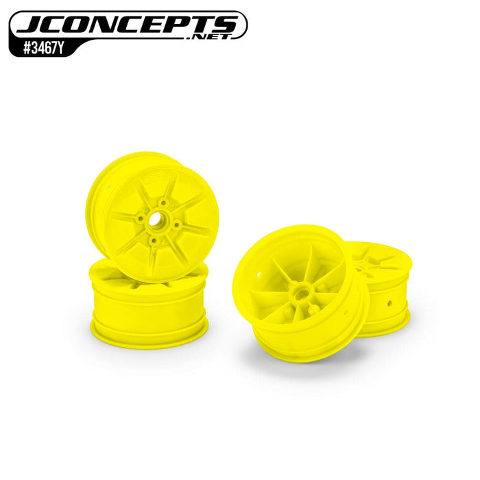 JCO3467Y JConcepts Pioneer - RC10T 2.2" narrow front wheel, yellow 4pc