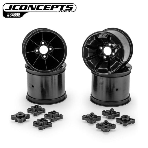 JCO3469B JConcepts Pioneer - RC10T 2.2" rear wheel, stealth black - 4pc