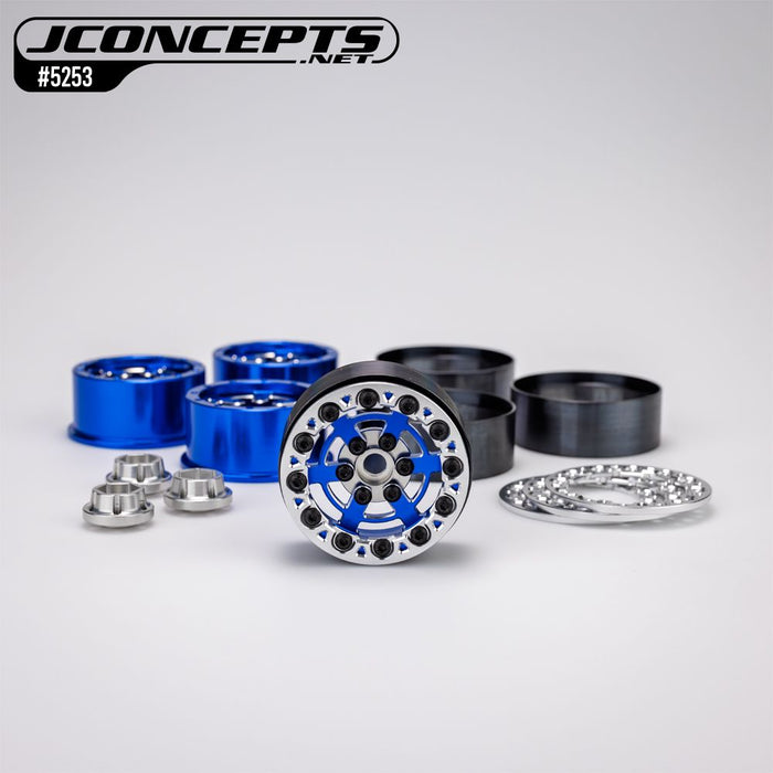 JCO5253 JConcepts Bulls Eye - 2.0" 6 slot crawler wheel, blue, 4pc.