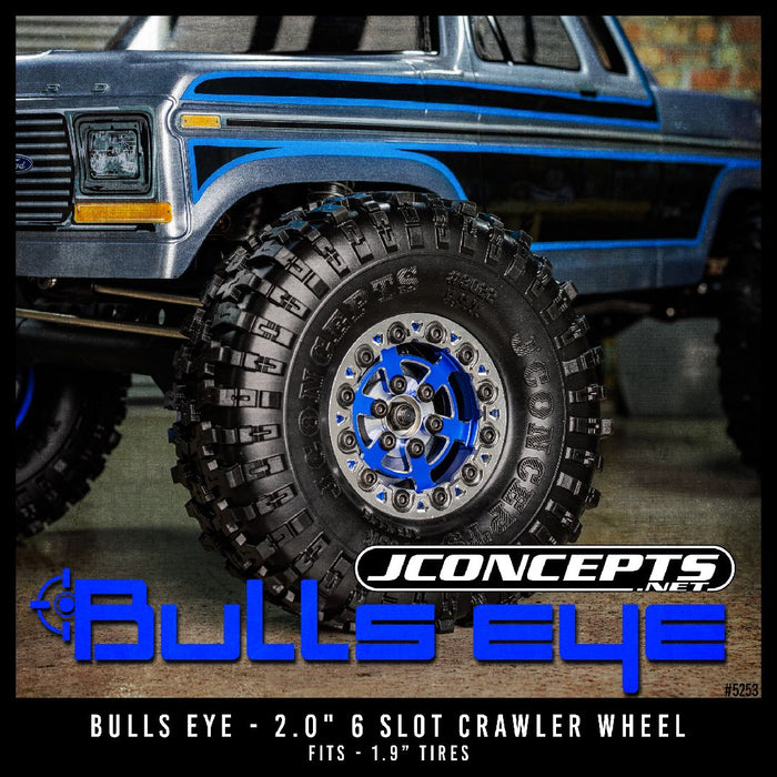 JCO5253 JConcepts Bulls Eye - 2.0" 6 slot crawler wheel, blue, 4pc.