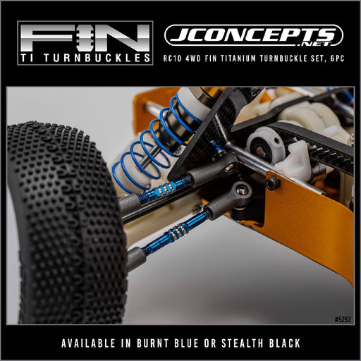 JCO5292-1 JConcepts - RC10 4wd Fin Titanium turnbuckle set, Burnt Blue