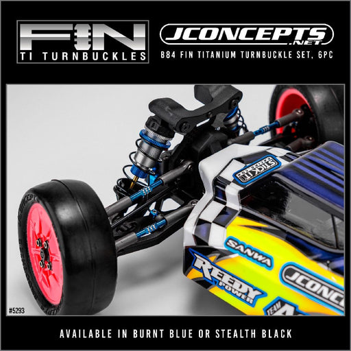 JCO5293-1 JConcepts - B84 Fin Titanium turnbuckle set, 6pc. - Burnt Blue