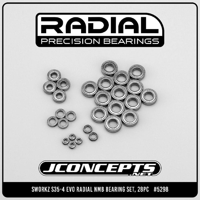 JCO5298 JConcepts - Sworkz S35-4 Evo Radial NMB bearing set, 26pc.
