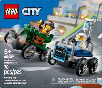 LEG60459 LEGO City Airplane vs Hospital Bed Race Car 70pcs