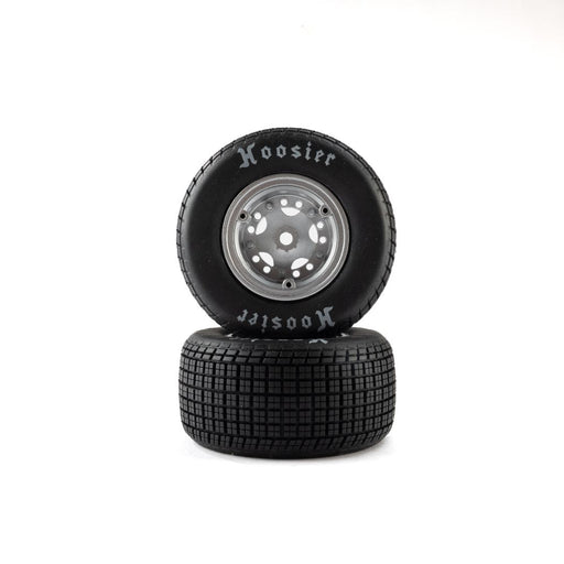 LOS-4641 Losi Hoosier Tires, Soft, Mounted, Satin Aluminum 22S DLM (2)