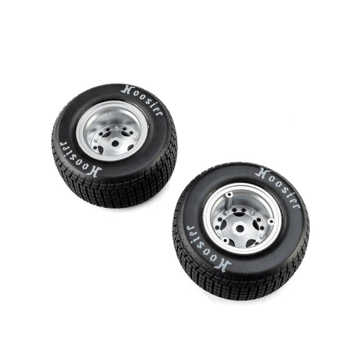 LOS-4642 Losi Hoosier Tires, Medium, Mounted, Satin Aluminum 22S DLM (2)