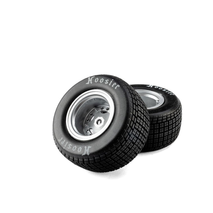 LOS-4642 Losi Hoosier Tires, Medium, Mounted, Satin Aluminum 22S DLM (2)