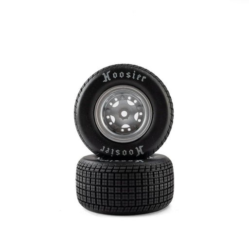LOS-4642 Losi Hoosier Tires, Medium, Mounted, Satin Aluminum 22S DLM (2)