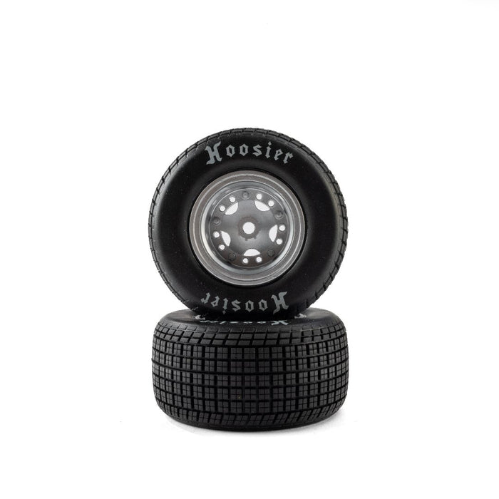 LOS-4642 Losi Hoosier Tires, Medium, Mounted, Satin Aluminum 22S DLM (2)