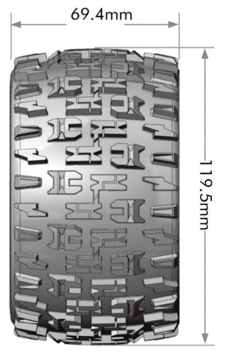 LOULT3202SX Louise R/C MT-Pioner 2.8" Removable Hex Black Whls 4.7" OD(2)