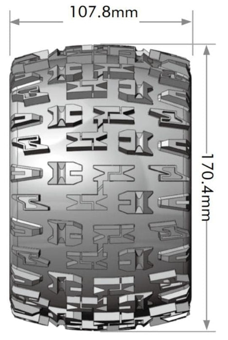 LOULT3218X Louise R/C MT-Pioneer 3.8" Removable Hex Black Whls 6.7" OD(2)