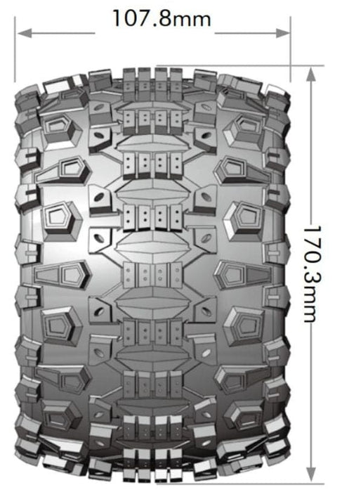LOULT3219X Louise R/C MT-Uphill 3.8" Removable Hex Black Whls 6.7" OD(2)