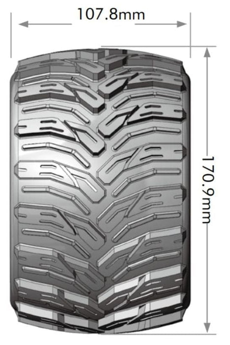 LOULT3220X Louise R/C MT-Cyclone 3.8" Removable Hex Black Whls 6.7" OD(2)