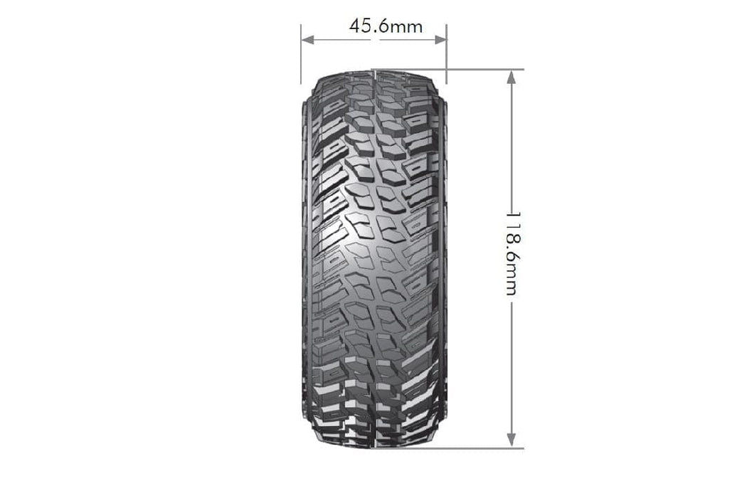 LOULT3230VBC Louise R/C CR-Griffin 1.9"-12mm Hex Black/Chrome Wheels (2)