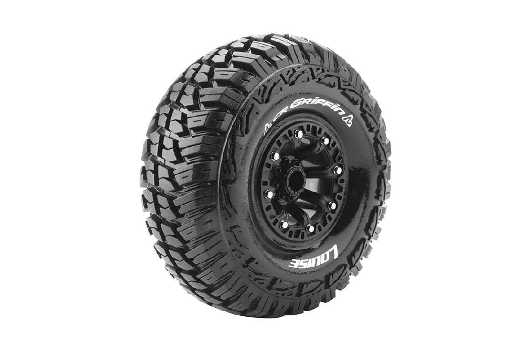 LOULT3235VB Louise R/C CR-Griffin 2.2"-12mm Hex on Black Wheels (2)