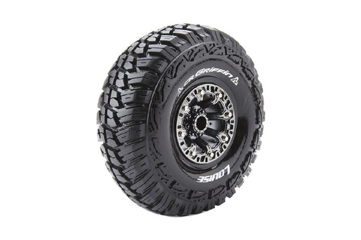 LOULT3235VBC Louise R/C CR-Griffin 2.2"-12mm Hex Black/Chrome Wheels (2)