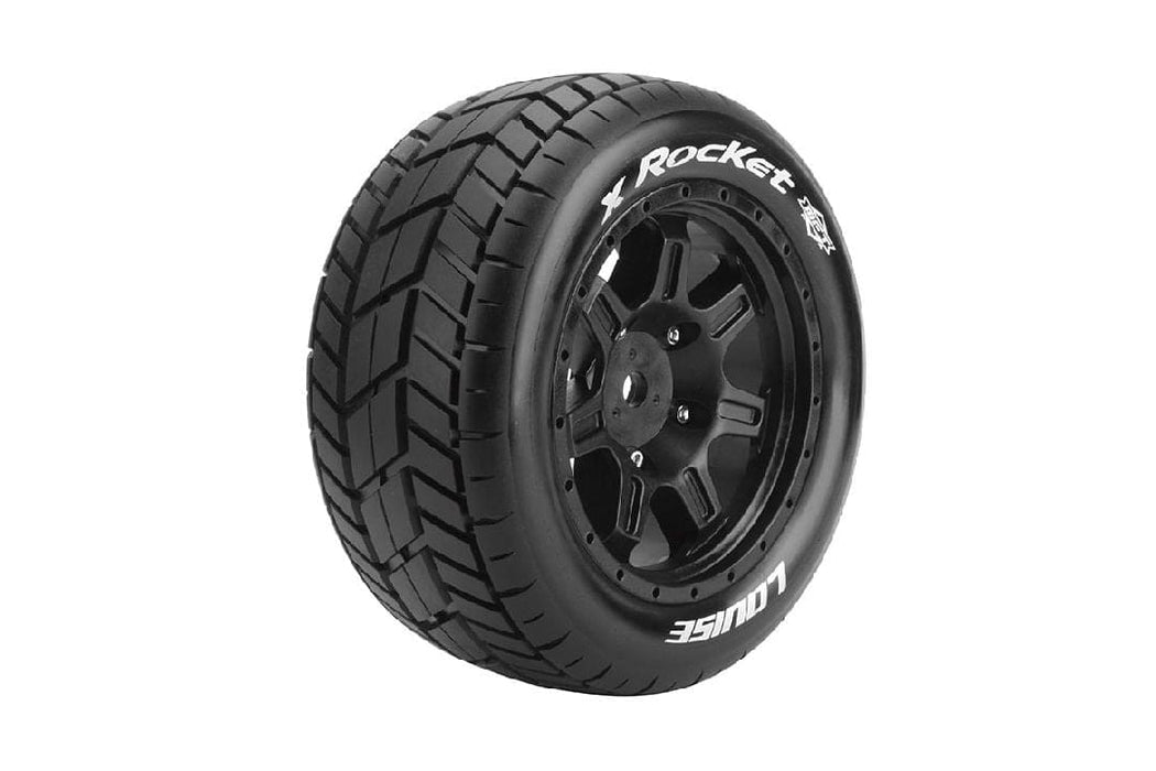 LOULT3295BM Louise R/C X-Rocket 4.3" Black Wheels (Arrma Kraton 8S)(2)