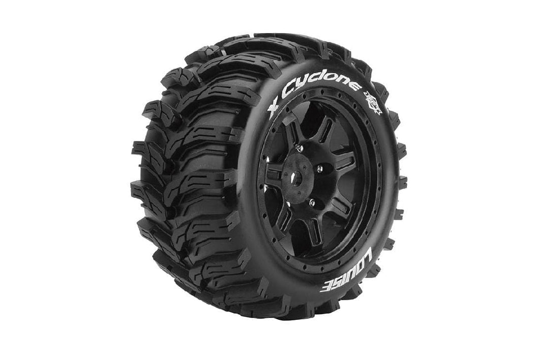 LOULT3298BM Louise R/C X-Cyclone 4.3" Black Wheels (Arrma Kraton 8S)(2)