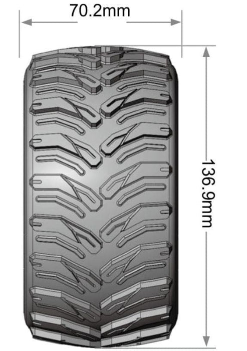 LOULT3310SX Louise R/C MT-Cyclone 2.8" Removable Hex Black Whls 5.4" OD(2)