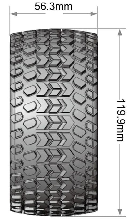 LOULT3314SX Louise R/C ST-Hummer 2.8" Removable Hex Black Whls 4.7" OD(2)