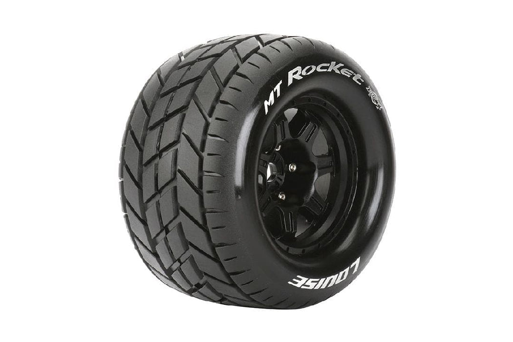 LOULT3320BH Louise R/C MT-Rocket 3.8"-1/2" Offset,17mm Hex Black Wheels(2)