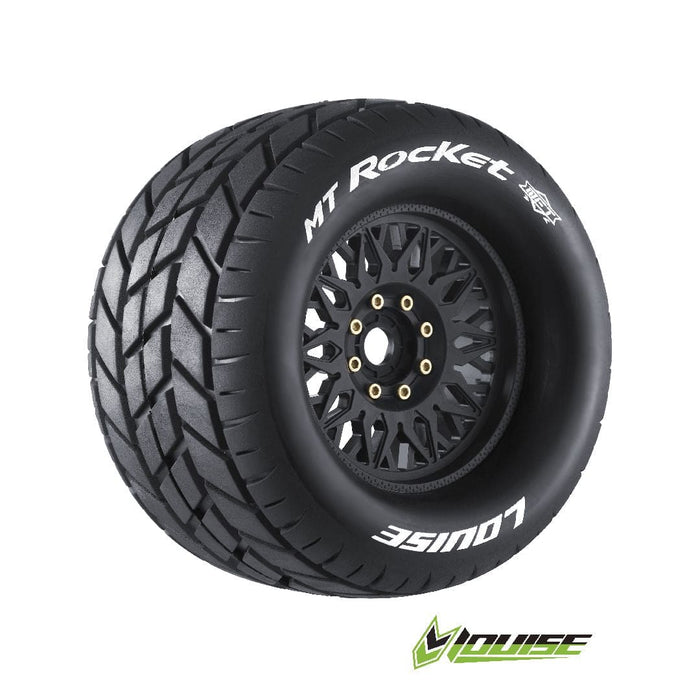 LOULT3320X Louise R/C MT-Rocket 3.8" Removable Hex Black Whls 6.5" OD(2)