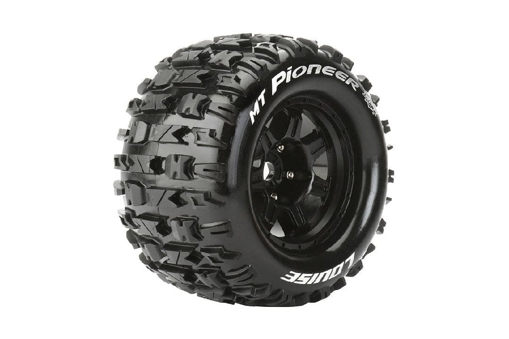 LOULT3321BH Louise R/C MT-Pioneer 3.8"-1/2" Offset,17mm Hex Black Wheels(2)