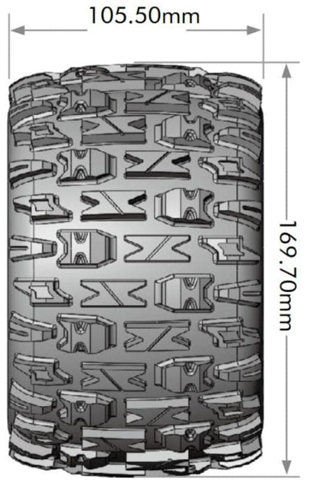LOULT3321X Louise R/C MT-Pioneer 3.8" Removable Hex Black Whls 6.7" OD(2)