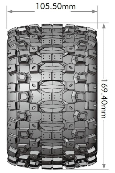 LOULT3322X Louise R/C MT-Uphill 3.8" Removable Hex Black Whls 6.7" OD(2)